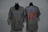 Women Chicago Cubs #12 Kyle Schwarber Gray New Cool Base Stitched Jersey,baseball caps,new era cap wholesale,wholesale hats