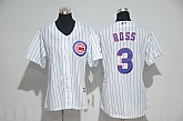 Women Chicago Cubs #3 David Ross White New Cool Base Stitched Jersey,baseball caps,new era cap wholesale,wholesale hats