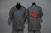 Women Chicago Cubs #49 Jake Arrieta Gray New Cool Base Stitched Baseball Jersey,baseball caps,new era cap wholesale,wholesale hats