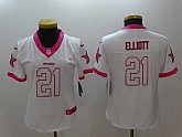 Women Limited Nike Dallas Cowboys #21 Ezekiel Elliott White Pink Stitched Rush Jersey,baseball caps,new era cap wholesale,wholesale hats