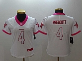 Women Limited Nike Dallas Cowboys #4 Dak Prescott White Pink Stitched Rush Jersey,baseball caps,new era cap wholesale,wholesale hats