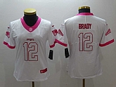 Women Limited Nike New England Patriots #12 Tom Brady White Pink Stitched Rush Jersey,baseball caps,new era cap wholesale,wholesale hats