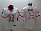 Women Limited Nike Pittsburgh Steelers #84 Antonio Brown White Pink Stitched Rush Jersey,baseball caps,new era cap wholesale,wholesale hats