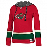 Women Minnesota Wild Blank (No Name & Number) Red Stitched NHL Pullover Hoodie WanKe,baseball caps,new era cap wholesale,wholesale hats