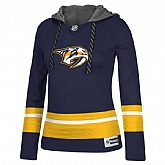 Women Nashville Predators Blank (No Name & Number) Navy Blue Stitched NHL Pullover Hoodie WanKe,baseball caps,new era cap wholesale,wholesale hats