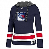 Women New York Rangers Blank (No Name & Number) Navy Blue Stitched NHL Pullover Hoodie WanKe,baseball caps,new era cap wholesale,wholesale hats