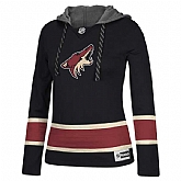 Women Phoenix Coyotes Blank (No Name & Number) Black Stitched NHL Pullover Hoodie WanKe,baseball caps,new era cap wholesale,wholesale hats