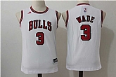 Youth Chicago Bulls #3 Wade White Swingman Stitched NBA Jersey,baseball caps,new era cap wholesale,wholesale hats