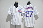 Youth Chicago Cubs #27 Addison Russell White New Cool Base Stitched Jersey,baseball caps,new era cap wholesale,wholesale hats