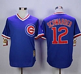 Chicago Cubs #12 Kyle Schwarber Blue Cooperstown Stitched MLB Jersey,baseball caps,new era cap wholesale,wholesale hats