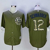 Chicago Cubs #12 Kyle Schwarber Green Camo New Cool Base Stitched MLB Jersey,baseball caps,new era cap wholesale,wholesale hats