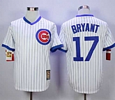Chicago Cubs #17 Kris Bryant White Strip Home Cooperstown Stitched MLB Jersey,baseball caps,new era cap wholesale,wholesale hats