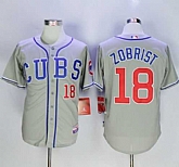 Chicago Cubs #18 Ben Zobrist Gray Alternate Road Cool Base Stitched MLB Jersey,baseball caps,new era cap wholesale,wholesale hats