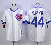 Chicago Cubs #44 Anthony Rizzo White Strip Home Cooperstown Stitched MLB Jersey,baseball caps,new era cap wholesale,wholesale hats