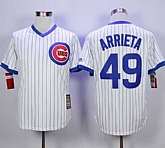Chicago Cubs #49 Jake Arrieta White Strip Home Cooperstown Stitched MLB Jersey,baseball caps,new era cap wholesale,wholesale hats