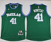 Dallas Mavericks #41 Dirk Nowitzki Green Hardwood Classics Performance Stitched NBA Jersey,baseball caps,new era cap wholesale,wholesale hats