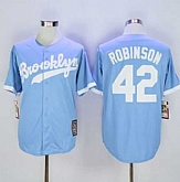 Mitchell And Ness Los Angeles Dodgers #42 Jackie Robinson Light Blue Throwback Stitched MLB Jersey,baseball caps,new era cap wholesale,wholesale hats