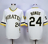 Mitchell And Ness Pittsburgh Pirates #24 Barry Bonds White Throwback Stitched MLB Jersey,baseball caps,new era cap wholesale,wholesale hats