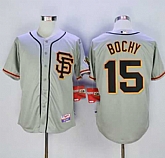 San Francisco Giants #15 Bruce Bochy Gray Cool Base Road 2 Stitched MLB Jersey,baseball caps,new era cap wholesale,wholesale hats