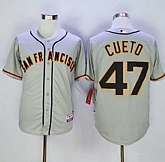 San Francisco Giants #47 Johnny Cueto Gray Cool Base Road Stitched MLB Jersey,baseball caps,new era cap wholesale,wholesale hats