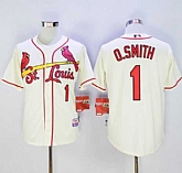 St. Louis Cardinals #1 Ozzie Smith Cream Cool Base Stitched MLB Jersey,baseball caps,new era cap wholesale,wholesale hats