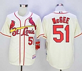 St. Louis Cardinals #51 Willie McGee Cream Cool Base Stitched MLB Jersey,baseball caps,new era cap wholesale,wholesale hats