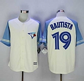 Toronto Blue Jays #19 Jose Bautista Cream Blue Exclusive New Cool Base Stitched MLB Jersey,baseball caps,new era cap wholesale,wholesale hats