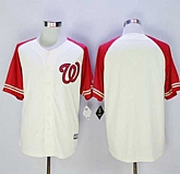 Washington Nationals Blank Cream Red Exclusive New Cool Base Stitched MLB Jersey,baseball caps,new era cap wholesale,wholesale hats