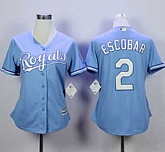 Women Kansas City Royals #2 Alcides Escobar Light Blue Home Stitched MLB Jersey,baseball caps,new era cap wholesale,wholesale hats