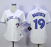 Women Toronto Blue Jays #19 Jose Bautista White Fashion Stitched MLB Jersey,baseball caps,new era cap wholesale,wholesale hats