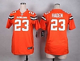 Glued Women Nike Cleveland Browns #23 Joe Haden 2015 Orange Team Color Game Jersey WEM,baseball caps,new era cap wholesale,wholesale hats