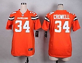 Glued Women Nike Cleveland Browns #34 Crowell 2015 Orange Team Color Game Jersey WEM,baseball caps,new era cap wholesale,wholesale hats