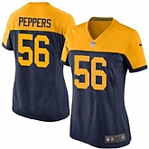Glued Women Nike Green Bay Packers #56 Peppers Yellow-Blue Team Color Game Jersey WEM