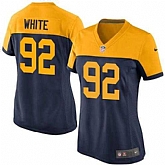 Glued Women Nike Green Bay Packers #92 Reggie White Yellow-Blue Team Color Game Jersey WEM