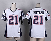 Glued Women Nike New England Patriots #21 Malcolm Butler White Team Color Game Jersey WEM