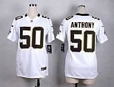 Glued Women Nike New Orleans Saints #50 Stephone Anthony White Team Color Game Jersey WEM