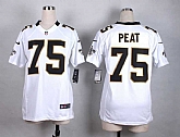 Glued Women Nike New Orleans Saints #75 Andrus Peat White Team Color Game Jersey WEM