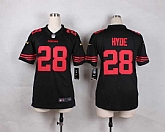 Glued Women Nike San Francisco 49ers #28 Carlos Hyde 2015 Black Team Color Game Jersey WEM,baseball caps,new era cap wholesale,wholesale hats