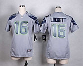Glued Women Nike Seattle Seahawks #16 Lockett Gray Team Color Game Jersey WEM,baseball caps,new era cap wholesale,wholesale hats