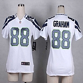 Glued Women Nike Seattle Seahawks #88 Jimmy Graham White Team Color Game Jersey WEM