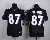 Glued Youth Nike Baltimore Ravens #87 Williams Black Team Color Game Jersey WEM,baseball caps,new era cap wholesale,wholesale hats