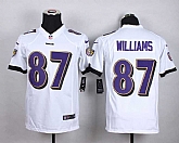 Glued Youth Nike Baltimore Ravens #87 Williams White Team Color Game Jersey WEM,baseball caps,new era cap wholesale,wholesale hats