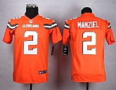 Glued Youth Nike Cleveland Browns #2 Johnny Manziel 2015 Orange Team Color Game Jersey WEM,baseball caps,new era cap wholesale,wholesale hats