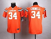 Glued Youth Nike Cleveland Browns #34 Crowell 2015 Orange Team Color Game Jersey WEM,baseball caps,new era cap wholesale,wholesale hats