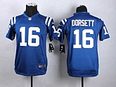 Glued Youth Nike Indianapolis Colts #16 Dorsett Blue Team Color Game Jersey WEM