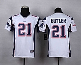 Glued Youth Nike New England Patriots #21 Malcolm Butler White Team Color Game Jersey WEM