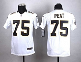 Glued Youth Nike New Orleans Saints #75 Andrus Peat White Team Color Game Jersey WEM