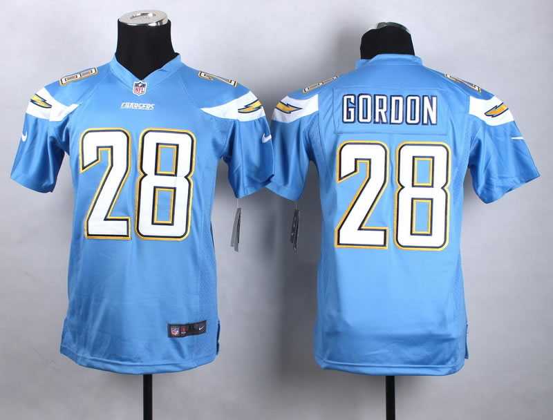 Glued Youth Nike San Diego Chargers #28 Melvin Gordon Light Blue Team Color Game Jersey WEM
