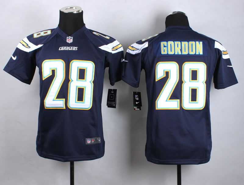 Glued Youth Nike San Diego Chargers #28 Melvin Gordon Navy Blue Team Color Game Jersey WEM