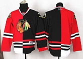 Men Chicago Blackhawks Customized Red-Black Split Stitched Hockey Jersey,baseball caps,new era cap wholesale,wholesale hats